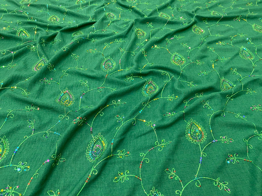 Imitatie de in brodat Verde - Canada Fashion Center