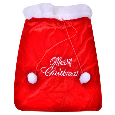 Sac pentru Cadouri Mos Craciun Rosu "Merry Christmas" 55x77cm - Canada Fashion Center