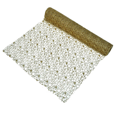 Tesatura Decorativa de Craciun Bej Plasa cu Glitter 5m x 48m - Canada Fashion Center