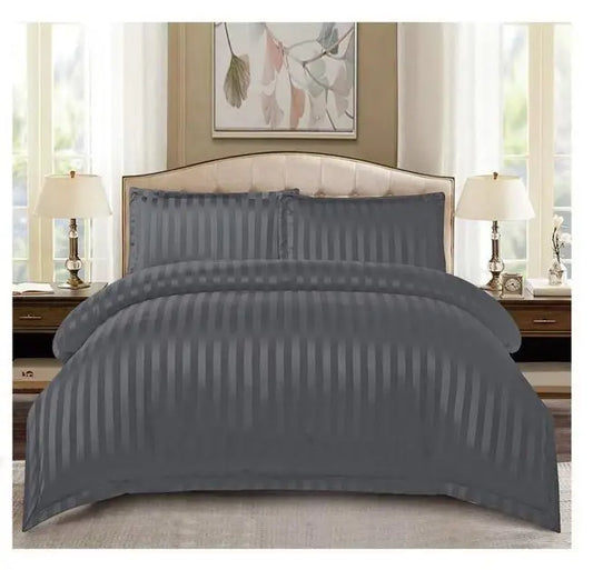 Lenjerie de Pat Satinata Premium 4 Piese Gri - Canada Fashion Center