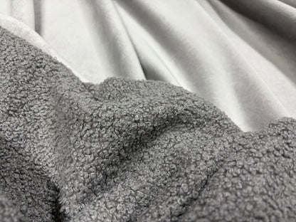 Stofa Boucle cu Douǎ Fețe Gri Deschis - Canada Fashion Center