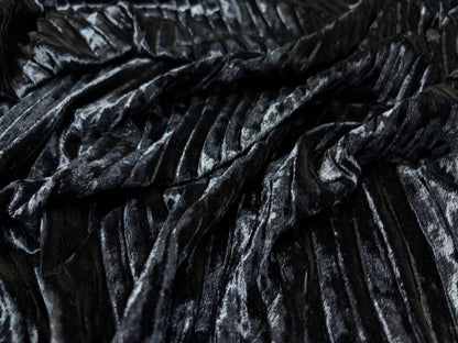 Velvet Plisat Albastru Bleumarin - Canada Fashion Center