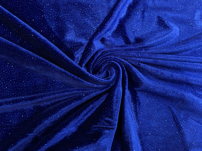 Catifea Velvet cu Sclipici Albastru Roial - Canada Fashion Center