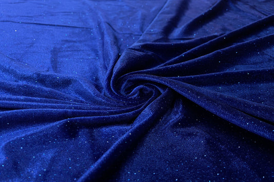Catifea Velvet cu Sclipici Albastru Roial - Canada Fashion Center