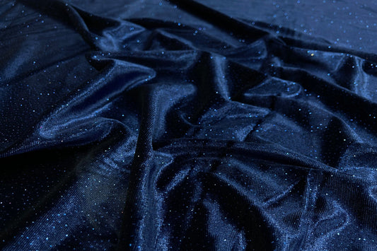 Catifea Velvet cu Sclipici Bleumarin - Canada Fashion Center