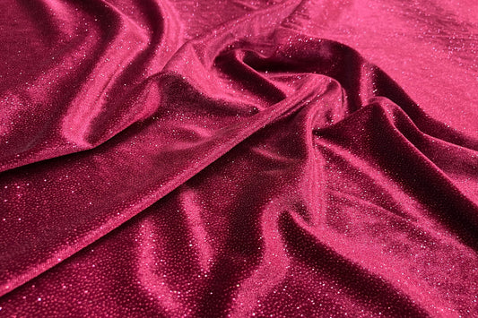 Catifea Velvet cu Sclipici Grena - Canada Fashion Center
