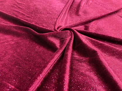 Catifea Velvet cu Sclipici Grena - Canada Fashion Center