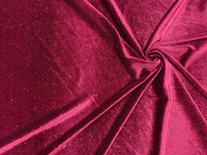 Catifea Velvet cu Sclipici Grena - Canada Fashion Center