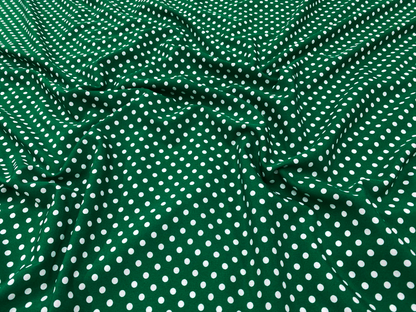 Imitatie Matase Verde cu Buline Mici - Canada Fashion Center