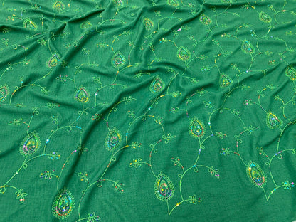 Imitatie de in brodat Verde - Canada Fashion Center