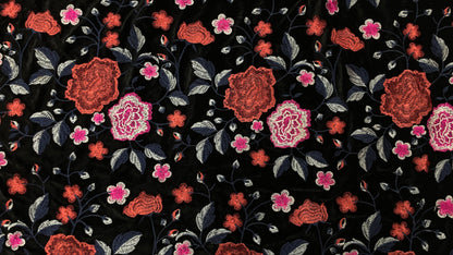 Catifea Supersoft cu Broderie Florala - Canada Fashion Center
