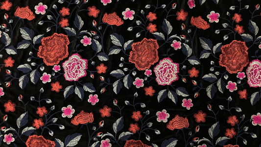 Catifea Supersoft cu Broderie Florala - Canada Fashion Center