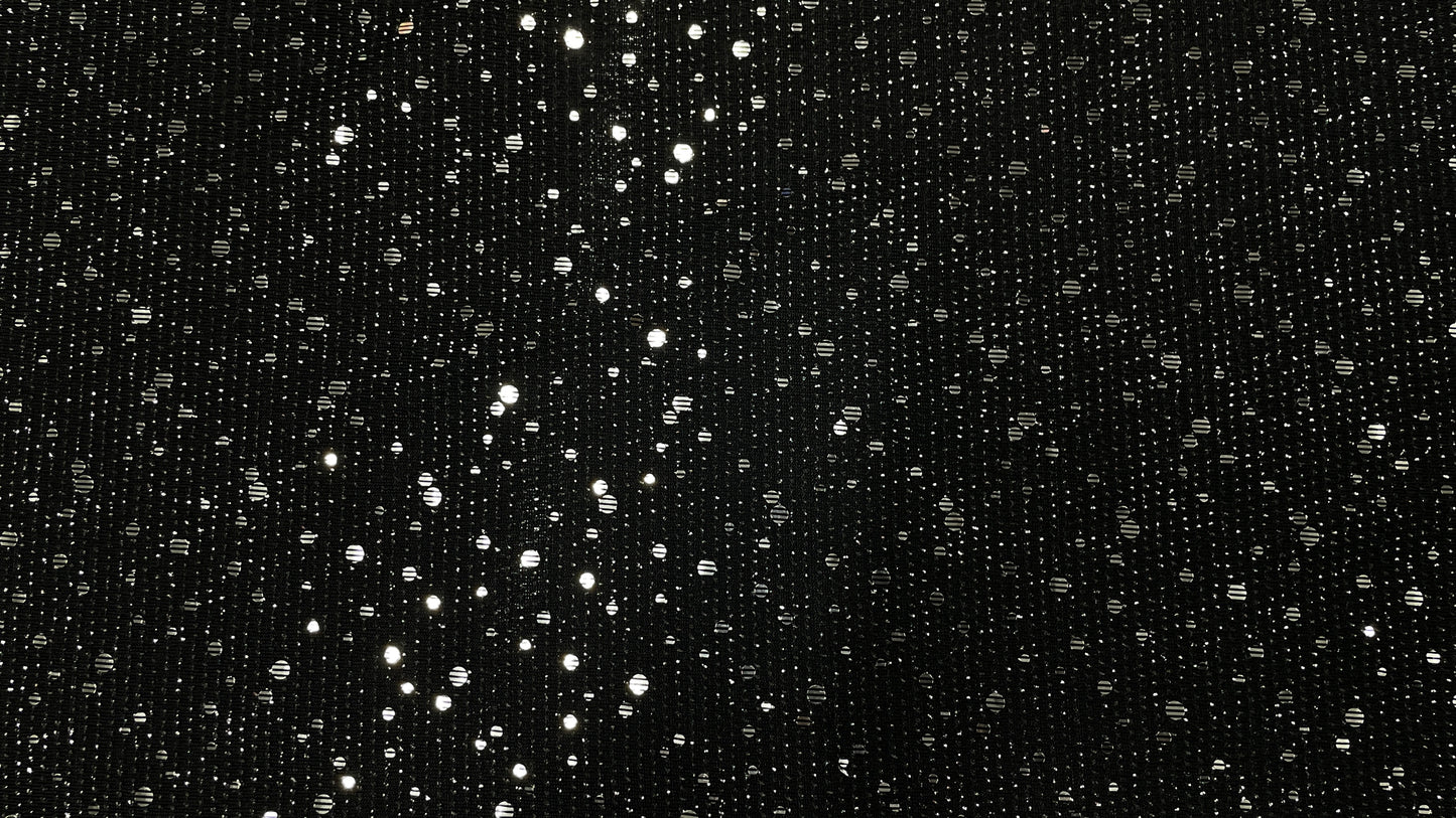 Lurex Negru cu paiete mici Argintii