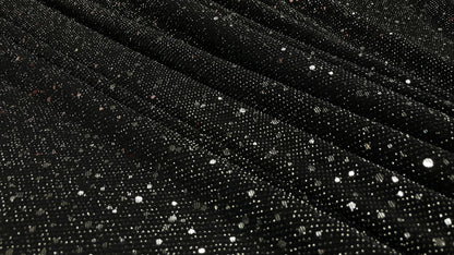 Lurex Negru cu paiete mici Argintii