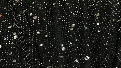 Lurex Negru cu paiete mici Argintii