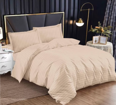 Lenjerie de Pat Satinata Premium 4 Piese Crem