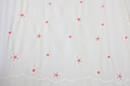 Bumbac brodat cu flori mici roz - Canada Fashion Center - 