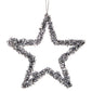 Stea decorativa de craciun Argintie Tinsel 12cm - Canada Fashion Center